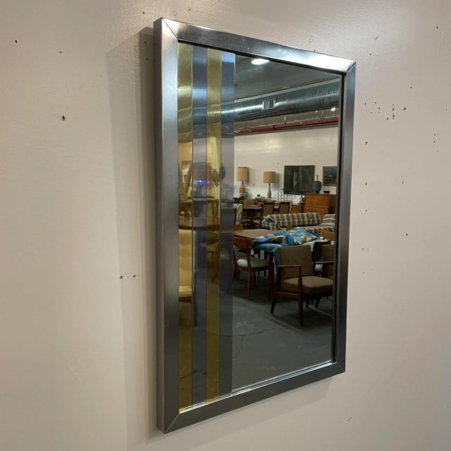 Paul Evans Style Mid Century Modern Mirror For Sale - Image 12 of 13