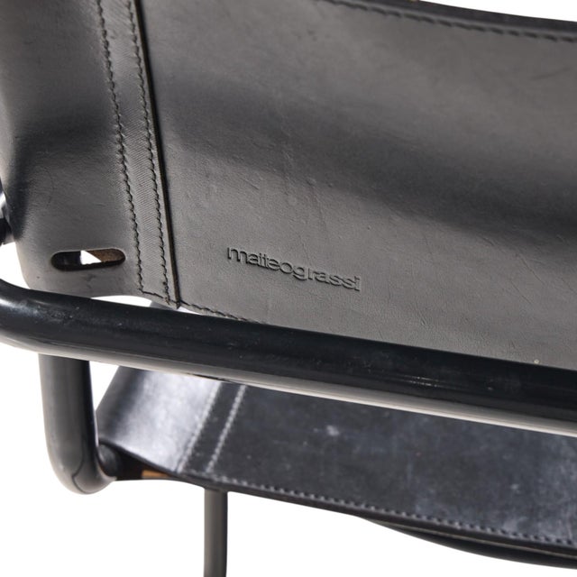 Matteo Grassi "Mg" Mid Century Italian Leather Dining Chairs - Set of 10 For Sale - Image 11 of 11