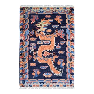 Hand-Knotted Chinese Inspired Dragon Emperor Rug with Chinoiserie Designs - 2.6 X 10 For Sale