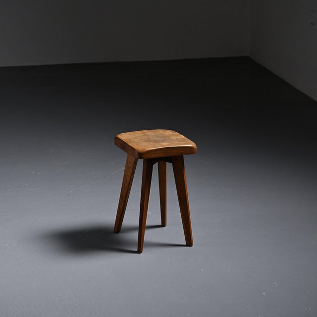 French Oak Stool, 1950s For Sale - Image 12 of 12