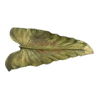Large Metalcrafters Brass Leaf Catchall For Sale