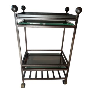 Contemporary Jan Barboglio Linea Tito Bar Cart For Sale