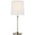 Thomas O'Brien by Visual Comfort Signature Bryant Large Table Lamp in Antique Nickel with Linen Shade For Sale