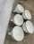 Mid-Century Modern 1950s White Porcelain Enamel Printing Press Factory Pendant Shades - Set of 5 For Sale - Image 3 of 9