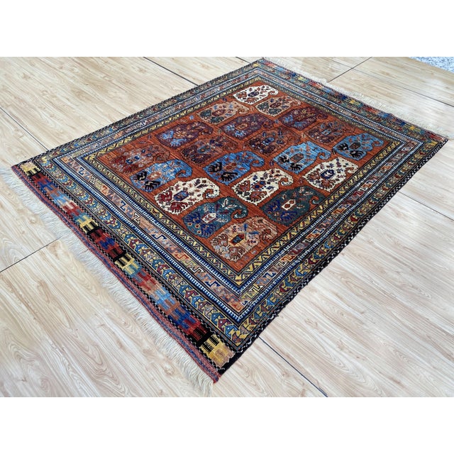 Islamic Fine Afghan Kazak Boteh Panel Wool Rug 5x7 For Sale - Image 3 of 13