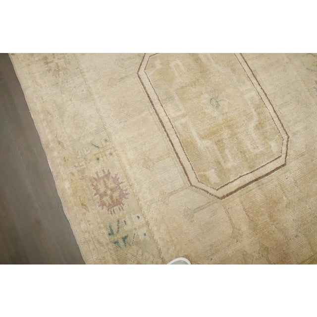 Vintage Zabihi Collection Pale Turkish Oushak Wide Runner - 4'8" x 12'4" For Sale - Image 10 of 12