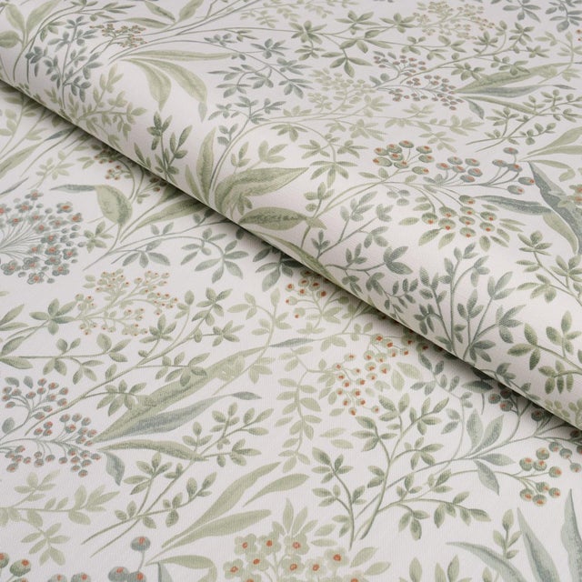 English Boråstapeter Nocturne Fabric In Sage For Sale - Image 3 of 5