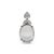 Modern 18k White Gold 6.50ct Egg Green Myanmar Jadeite Jade Diamond Charm Pendant For Sale - Image 3 of 6