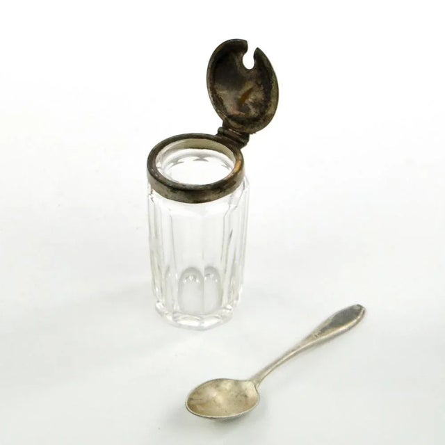 German Biedermeier Mustard Container with Spoon, 1930s, Set of 2 For Sale - Image 3 of 9