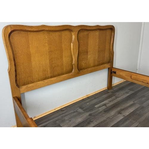 Vintage French Louis XVI Bed Frame with Carved Headboard For Sale - Image 11 of 13