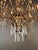 Antique Brass and Crystal Chandelier Historicism Rococo Neoclassical Style For Sale - Image 4 of 10