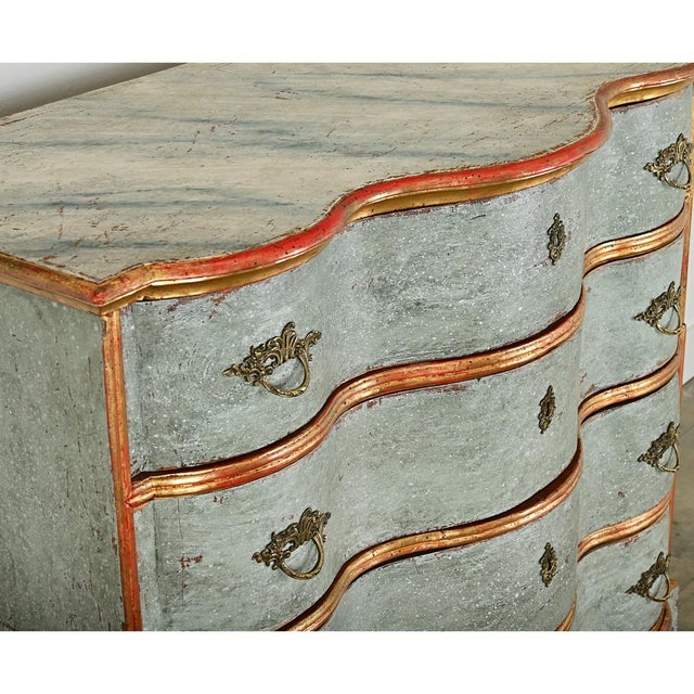 Italian 20th Century Painted & Gilt Chest of Drawers For Sale - Image 10 of 12
