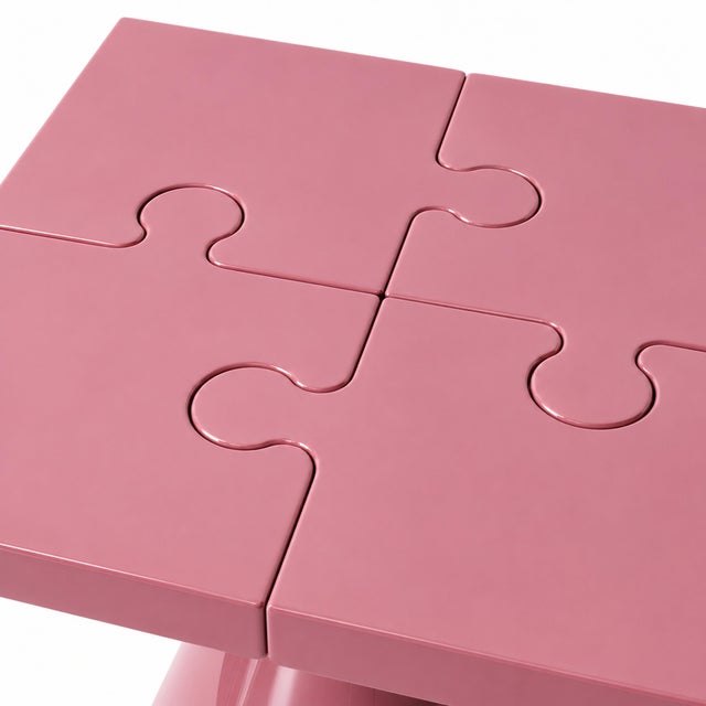 Popzlle Side Table in Pink Lacquer by Alexandre Ligios For Sale - Image 10 of 11