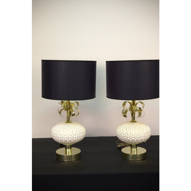 Metal Murano Glass Table Lamps by Murano for Murano, Set of 2 For Sale - Image 7 of 7