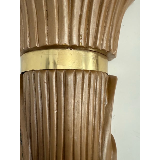 1980s Serge Roche Style Palm Wall Torchiere Floor Lamp - A Pair Gorgeous vintage items that are truly one of a kind.