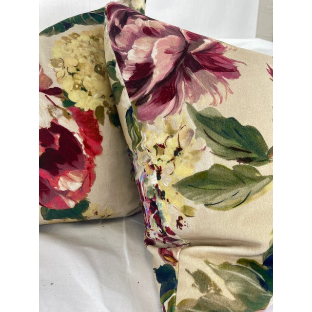 2020s Prestigious Textiles "Grand Palais Fountainbleau Velvet" in Ruby 22" Pillows-A Pair For Sale - Image 5 of 6