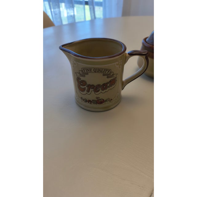 Farmhouse Vintage Hull Brown Drip Sugar & Open Cream Jar Set - 3 pcs For Sale - Image 3 of 3