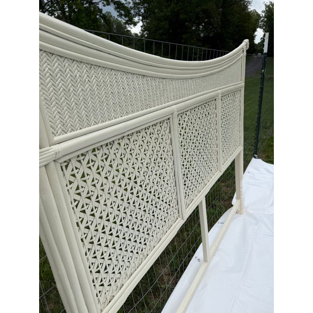 Postmodern Vintage Queen Bamboo Headboard For Sale - Image 3 of 8