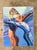 Purple Vintage Ron Seitler Figurative Oil Crayon Drawing For Sale - Image 8 of 12