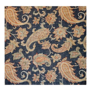 P. Kaufmann " Malang" Sapphire Paisly Cotton Fabric- 5 Yards For Sale