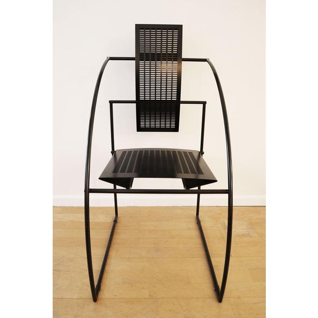 Quinta chairs, designed by Swiss architect Mario Botta (* 1943) Black lacquered metal, with original label present Alias...