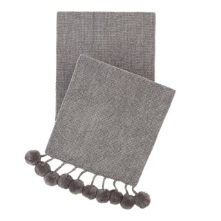 Pine Cone Hill by Annie Selke Bauble Chenille Grey Throw For Sale
