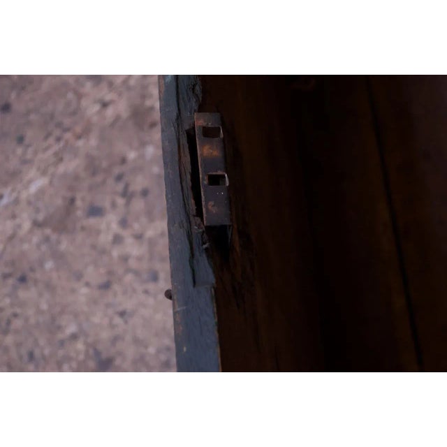 Dark Gray Early Americana Painted Wood Monogrammed Trunk For Sale - Image 8 of 12