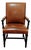Vintage Leather Armchair Brass Nailhead Trim Mahogany Legs. For Sale