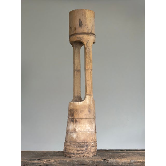 Japanese Vintage Japanese Ikebana (Ni-Ju-Giri) Bamboo Vase For Sale - Image 3 of 9