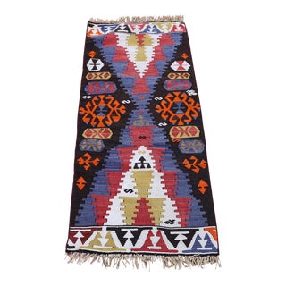 1960s Ethnic Traditional Anatolian Hand Knotted Kilim Rug For Sale
