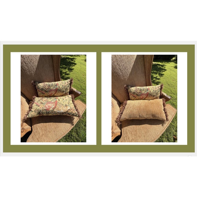 Pair of Custom Wingback Armchairs in Pictorial Avian Upholstery For Sale - Image 16 of 17