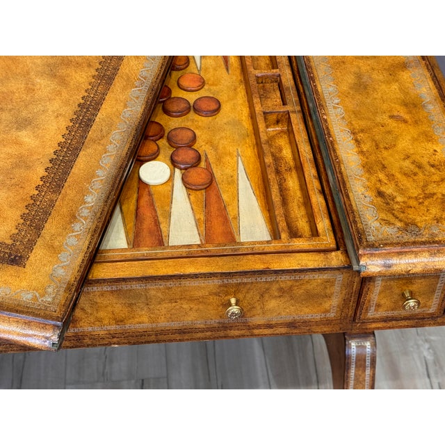 Mid-20th Century Tooled Leather-Clad Games Table For Sale - Image 13 of 18
