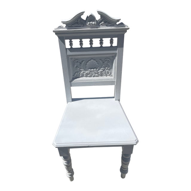 1930s Antique White Shabby Chic Side Chair For Sale