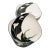 Late 20th Century Sango Quadrille Semi-Porcelain Black Lilies #5101 Snack Plates, Made in Korea- Set of 6 For Sale