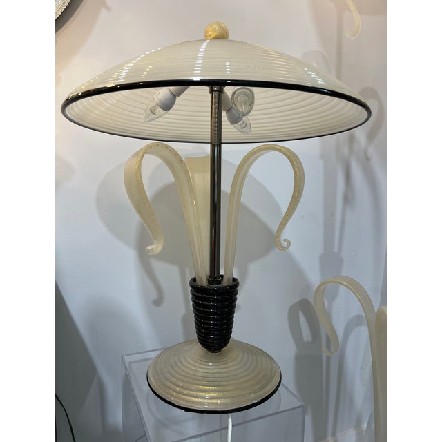 Glass Fabulous Murano Glass Table Lamp by Vivarini For Sale - Image 7 of 12