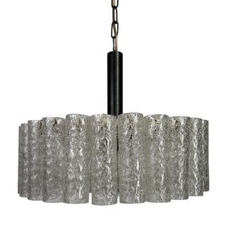 Ice Glass Pendant Light from Doria Leuchten, Germany, 1970s For Sale
