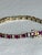 1980s Vintage 1980s 14k Yellow Gold Ruby & Diamond Tennis Bracelet For Sale - Image 5 of 11