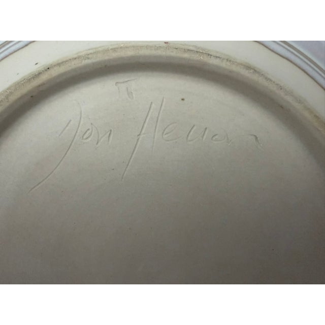 Handcrafted studio pottery bowl by Texas ceramic artist Don Herron, signed on the underside. The bowl features a soft...