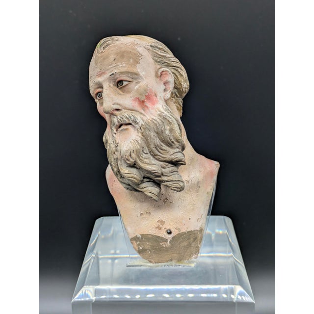 Late 18th Century Neapolitan Glass-Eyed Santon Head For Sale - Image 9 of 12