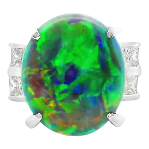 8.62 Carat Australian Opal Diamond Platinum Ring Size 5.25