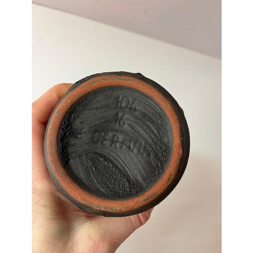 Red and Brown Fat Lava Vase from Marei Keramik For Sale - Image 9 of 11