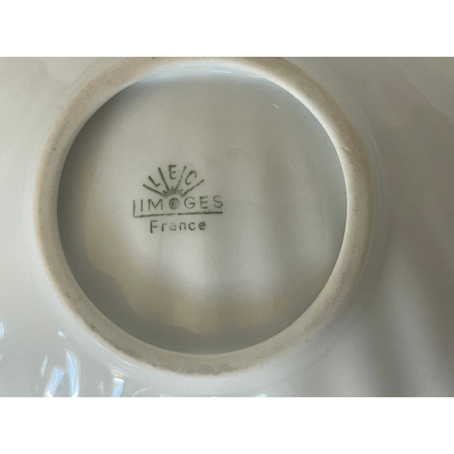 Mid 20 Th C Limoges France 7 PCS Porcelain Set Handpainted Botanical For Sale - Image 9 of 14