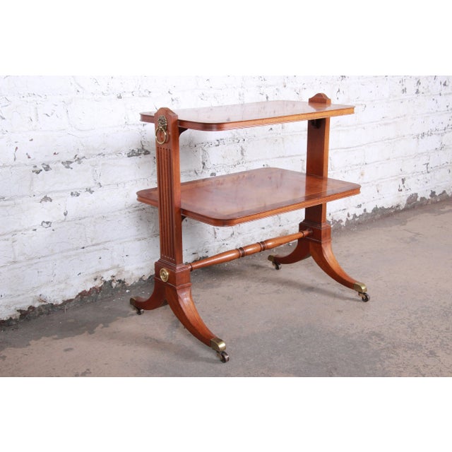 Baker Furniture Company Baker Furniture Georgian Banded Mahogany Two-Tier Side Table For Sale - Image 4 of 9