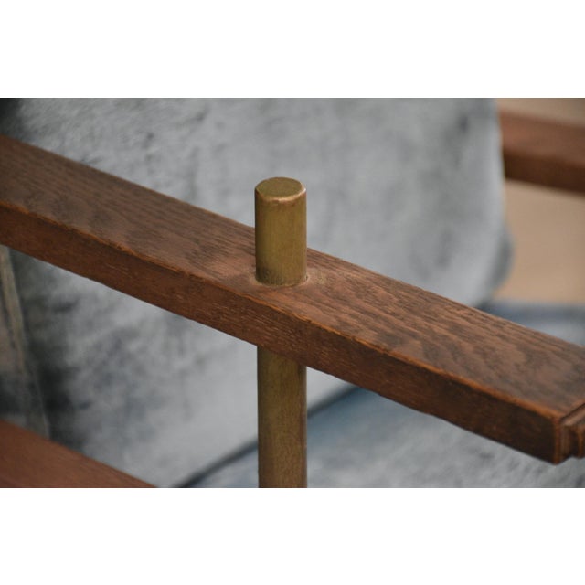 1980s Oak and Gold Queen Sitting Dining Chair For Sale - Image 9 of 10