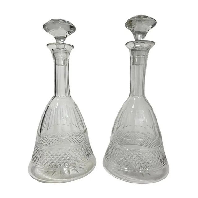 Crystal Ship Decanters in Bell Shape, Set of 2 For Sale - Image 8 of 8