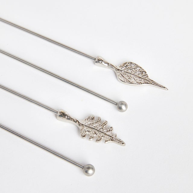 Arts & Crafts Leaf Swizzle Sticks, Set Of 4 For Sale - Image 3 of 4