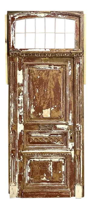 19th Century Neoclassical Exterior Door With Transom & Jamb