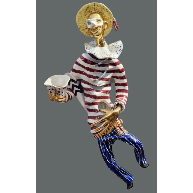 Polychrome Ceramic Wall Sconces by Orosa, 1950s, Set of 2 For Sale - Image 3 of 16