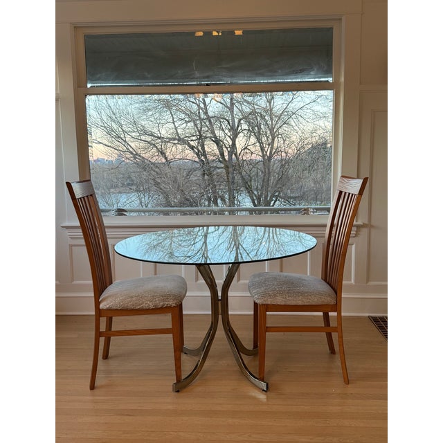 Mid-Century Modern Chrome Glass. Dining Table For Sale - Image 9 of 11