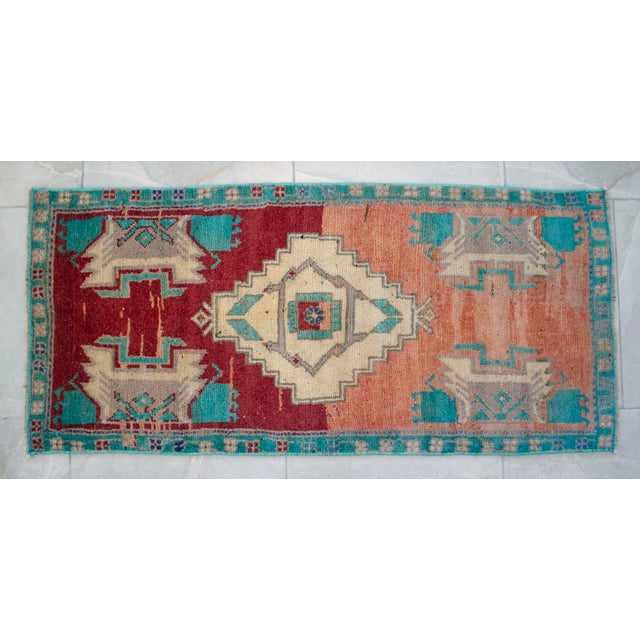 1970s 1970s Vintage Hand Knotted Small Rug For Sale - Image 5 of 8